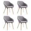 Dining Chairs 4 pcs Light Grey Fabric
