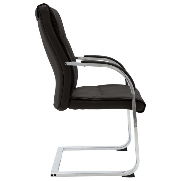 Cantilever Office Chair Black Faux Leather