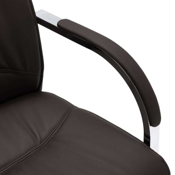 Cantilever Office Chair Black Faux Leather