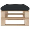 Garden Pallet Ottoman with Anthracite Cushion Wood