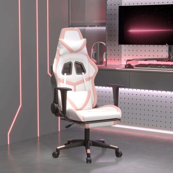 Gaming Chair with Footrest Faux Leather