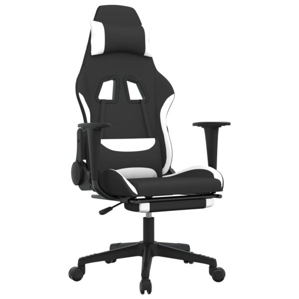 Gaming Chair with Footrest Fabric