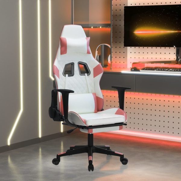 Gaming Chair with Footrest Faux Leather