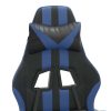 Gaming Chair with Footrest Black and Blue Faux Leather