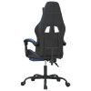 Gaming Chair with Footrest Black and Blue Faux Leather