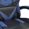 Gaming Chair with Footrest Black and Blue Faux Leather