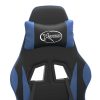 Gaming Chair with Footrest Black and Blue Faux Leather