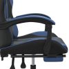 Gaming Chair with Footrest Black and Blue Faux Leather