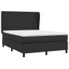 Box Spring Bed with Mattress Black 137×190 cm Double Faux Leather