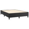 Box Spring Bed with Mattress&LED Black 137×190 cm Double Faux Leather