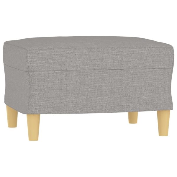Coventry 3-Seater Sofa with Footstool Light Grey 180 cm Fabric