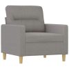 Highlands Sofa Chair with Footstool Light Grey 60 cm Fabric