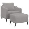 Seacombe Sofa Chair with Footstool Light Grey 60 cm Fabric