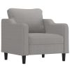 Seacombe Sofa Chair with Footstool Light Grey 60 cm Fabric