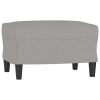 Seacombe Sofa Chair with Footstool Light Grey 60 cm Fabric