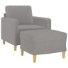 Hewitt Sofa Chair with Footstool Light Grey 60 cm Fabric