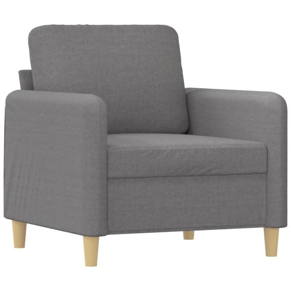 Hewitt Sofa Chair with Footstool Light Grey 60 cm Fabric