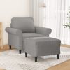 Escondido Sofa Chair with Footstool Light Grey 60 cm Fabric