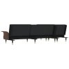 L-shaped Sofa Black 279x140x70 cm Velvet