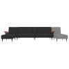 L-shaped Sofa Black 279x140x70 cm Velvet