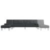 L-shaped Sofa Bed Black 255x140x70 cm Faux Leather