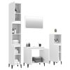 4 Piece Bathroom Furniture Set White Engineered Wood