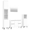 4 Piece Bathroom Furniture Set White Engineered Wood