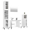 4 Piece Bathroom Furniture Set White Engineered Wood