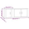 2 Piece TV Cabinet Set White Engineered Wood