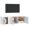 2 Piece TV Cabinet Set White Engineered Wood