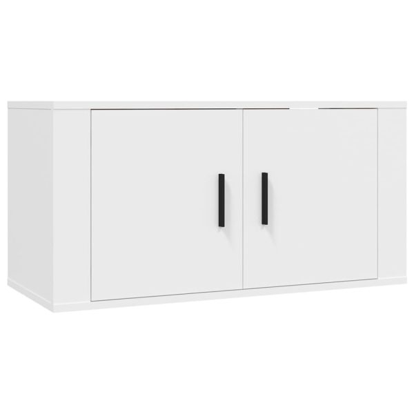 3 Piece TV Cabinet Set White Engineered Wood