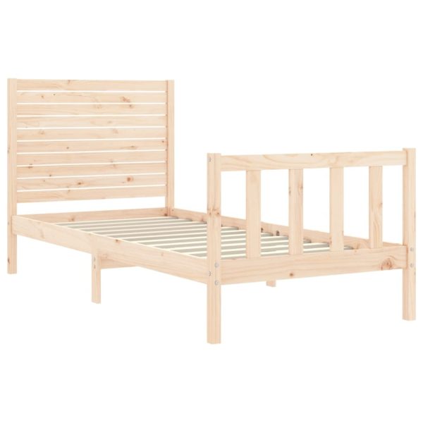 Bed Frame with Headboard 92×187 cm Single Solid Wood