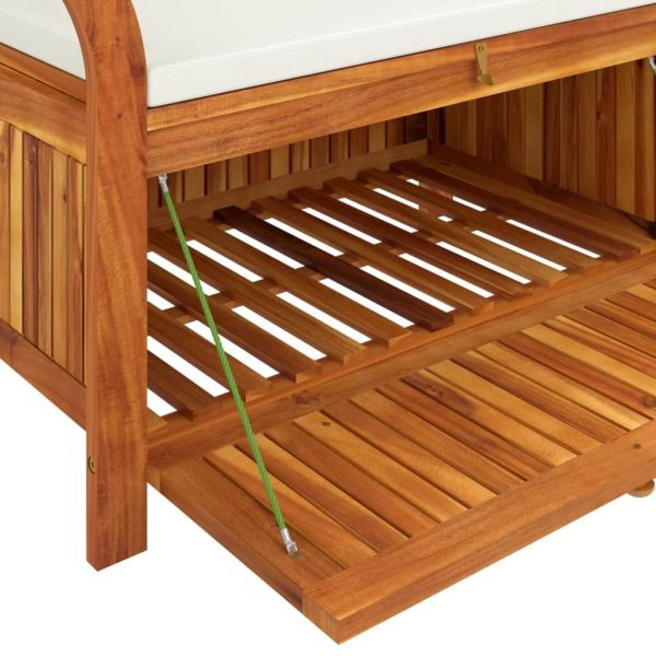 Garden Storage Bench with Cushion 91 cm Solid Wood Acacia