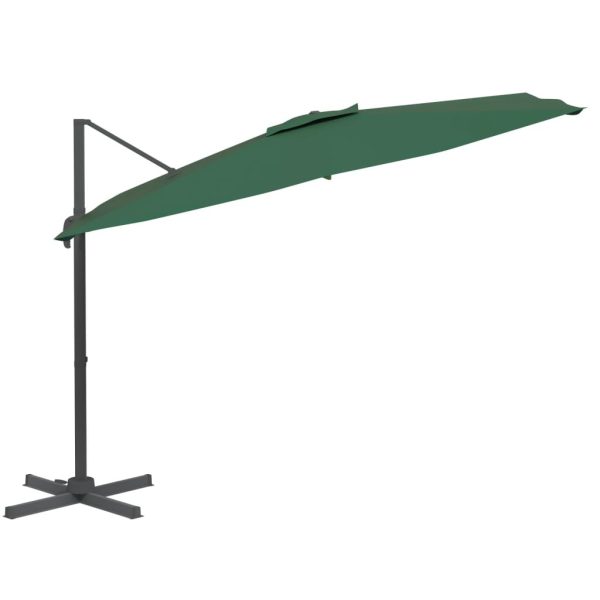 Cantilever Umbrella with Aluminium Pole Green 400×300 cm