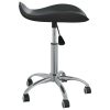 Salon Spa Stool Black Faux Leather