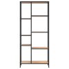 Book Shelf 80x30x180 cm Steel and Engineered Wood