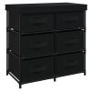 Storage Cabinet with 6 Drawers 55x29x55 cm Black Steel