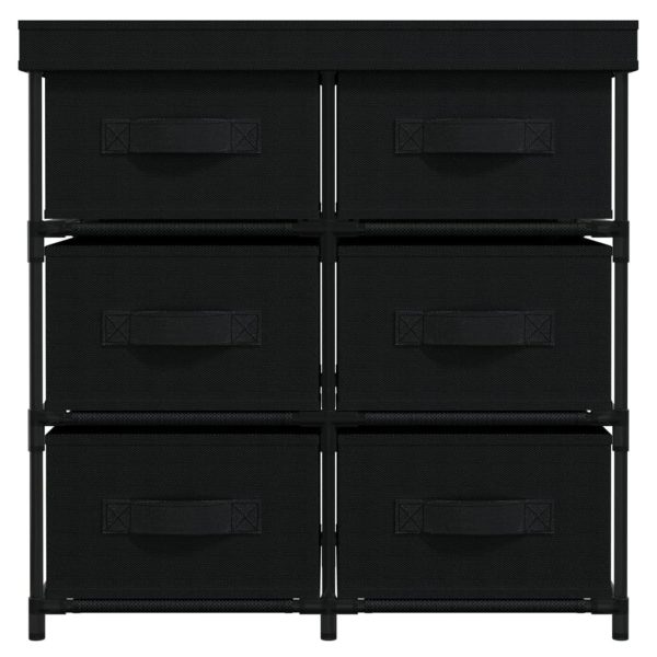 Storage Cabinet with 6 Drawers 55x29x55 cm Black Steel