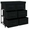 Storage Cabinet with 6 Drawers 55x29x55 cm Black Steel