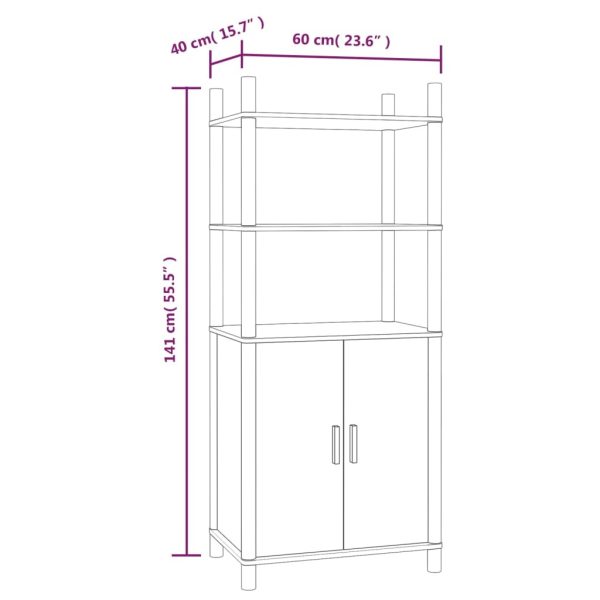 Highboard White 60x40x141 cm Engineered Wood