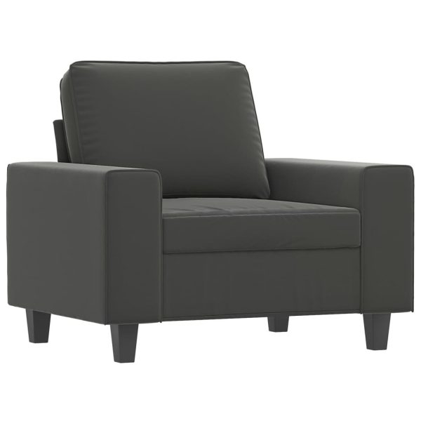 Campbellsville Sofa Chair Dark Grey 60 cm Microfibre Fabric