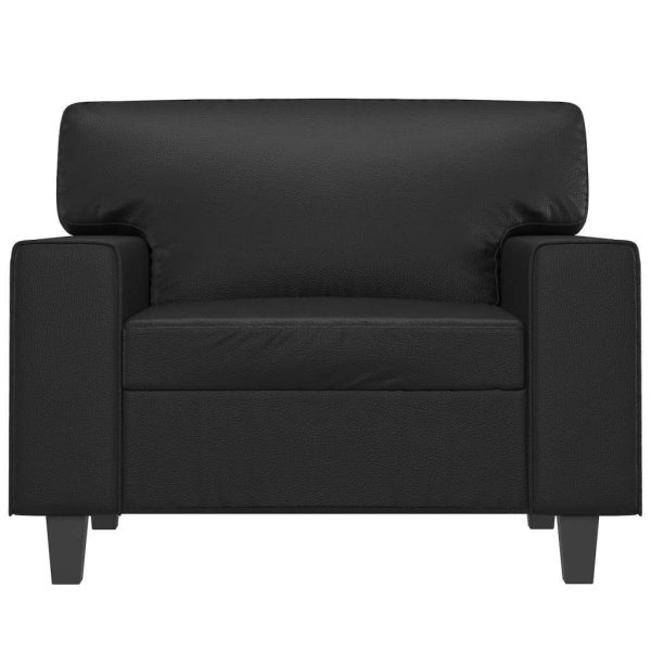 Bromley Sofa Chair Black 60 cm Faux Leather