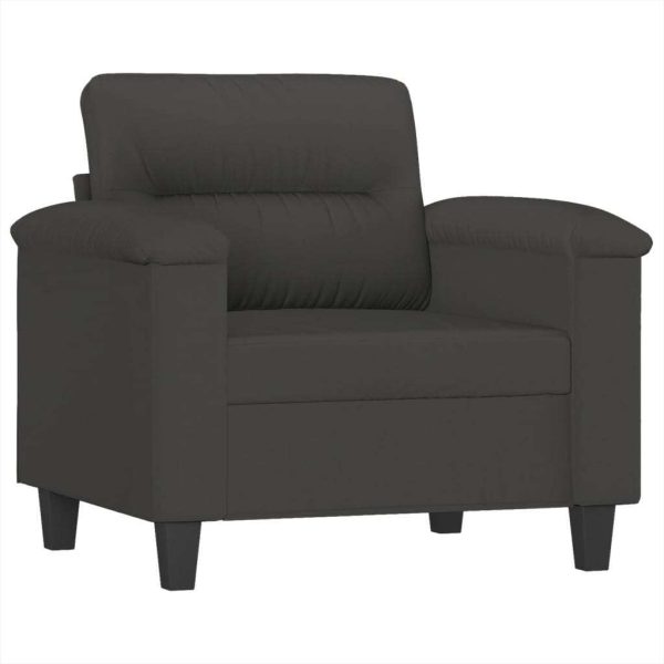 Angeles Sofa Chair Dark Grey Microfibre Fabric
