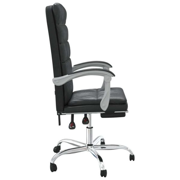 Reclining Office Chair Black Faux Leather