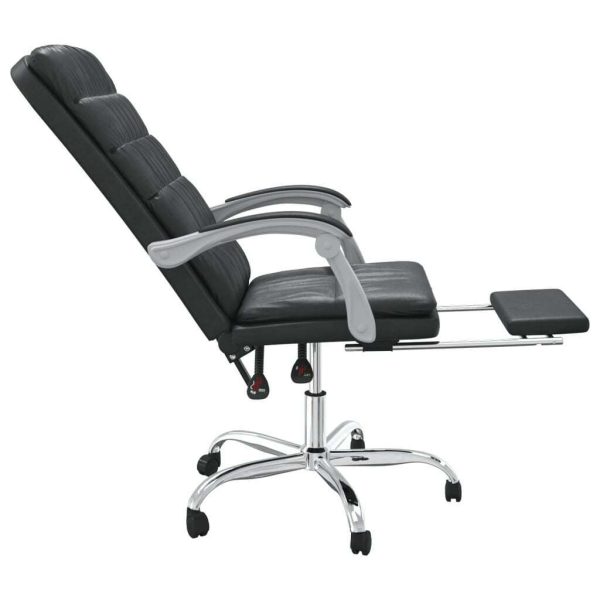 Reclining Office Chair Black Faux Leather