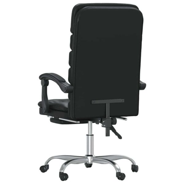 Massage Reclining Office Chair Black Faux Leather