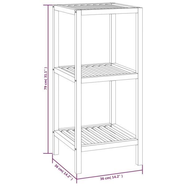 Bathroom Shelf 36x36x79 cm Solid Wood Walnut