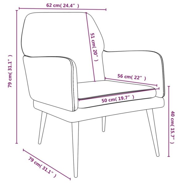 Armchair Black 62x79x79 cm Velvet