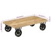 Coffee Table with Wheels 110x55x29.5 cm Solid Wood Mango
