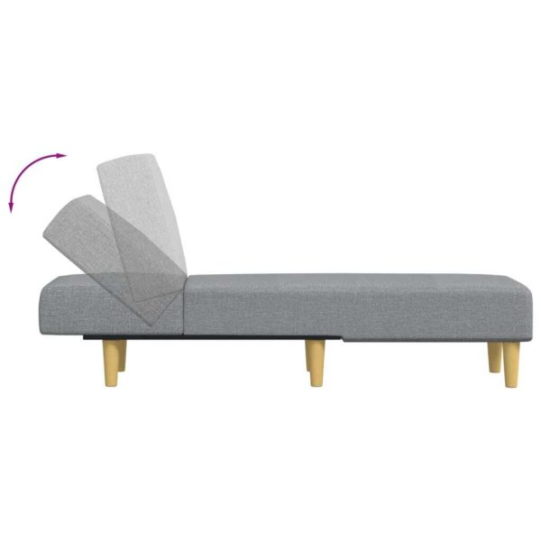 Chaise Longue Light Grey Fabric